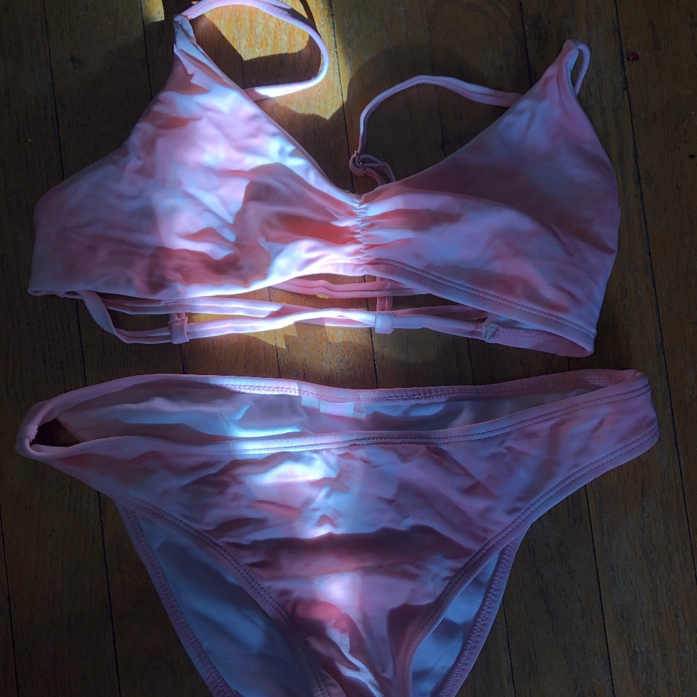 NWWOT PacSun Kirra Pink & White Bikini Set